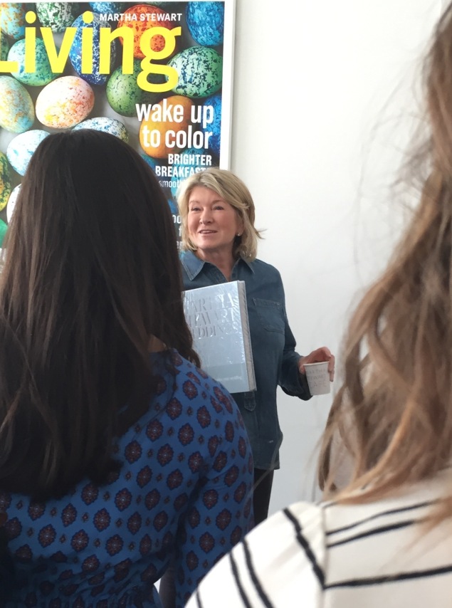 As we were leaving the Martha Stewart office, we ran into the matriarch herself. She was lovely and accommodating and insisted all the students take home copies of her new wedding book.