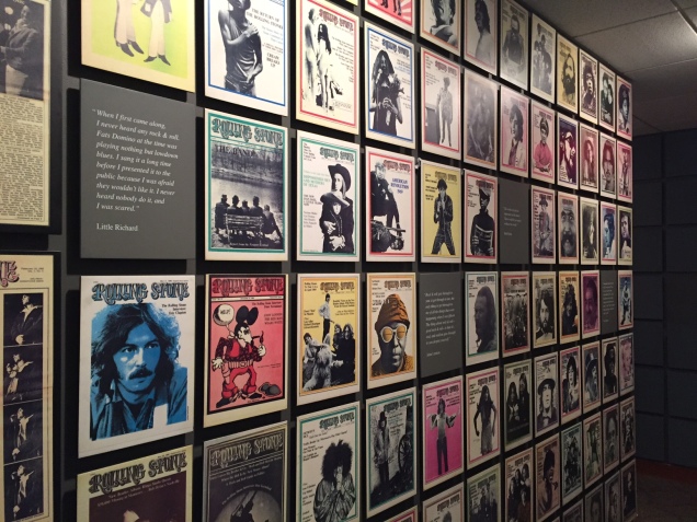 The Wenner Media office had by far the coolest wall art, including this compilation of Rolling Stone covers. (Also spotted, the painted white tux worn by Steve Martin on a 1982 cover.)